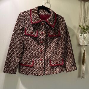 Vintage 60s Tweed Jacket with Red Accents